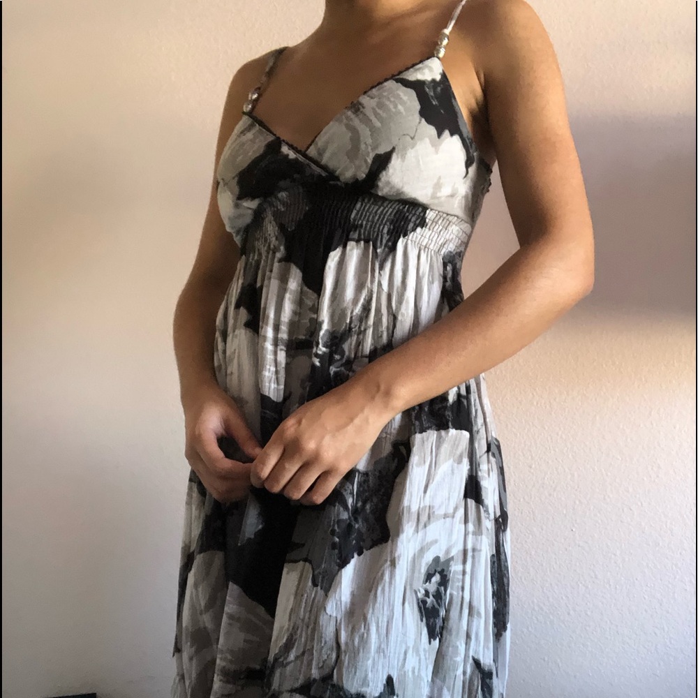 Black and grey floral dress